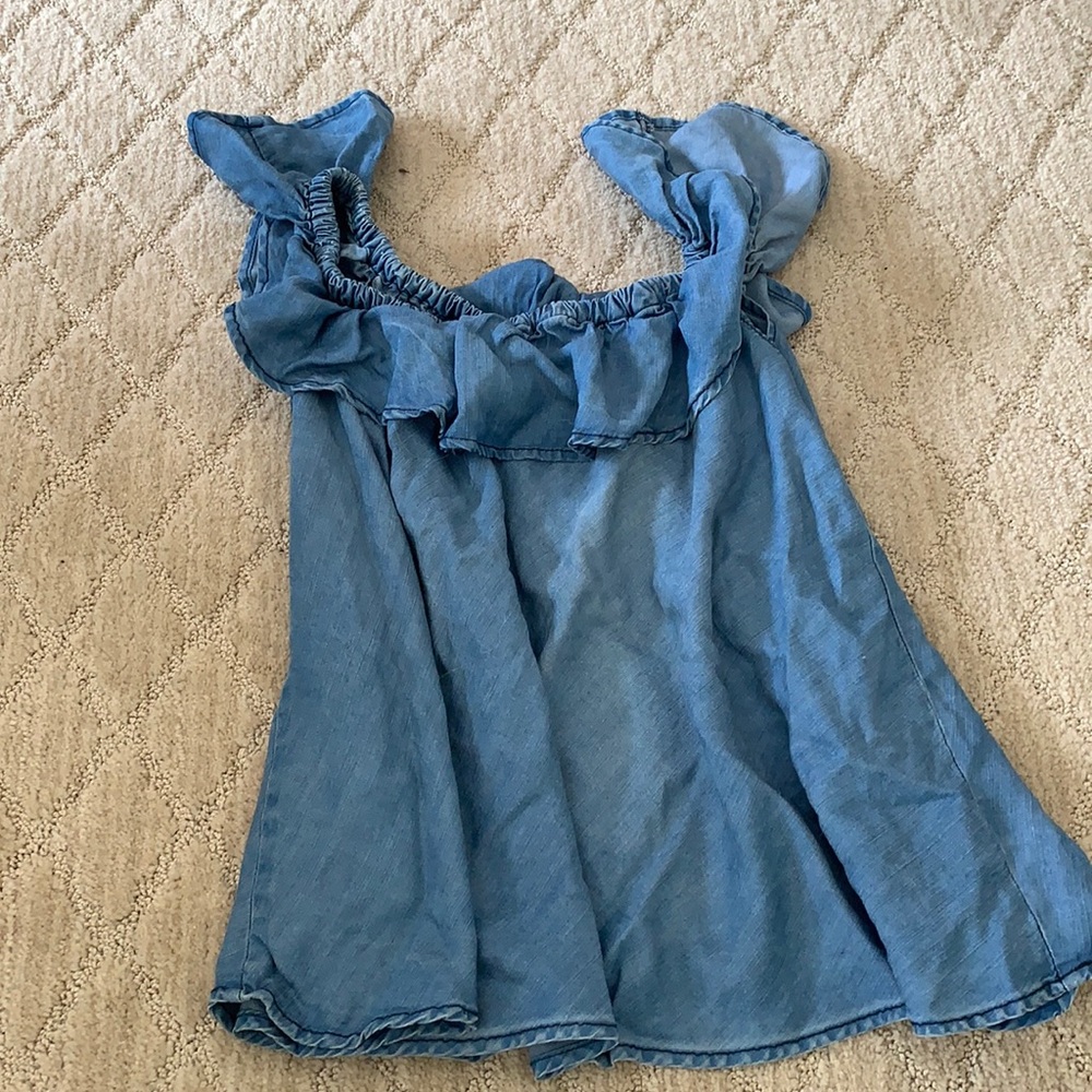 Off the shoulder really cute jean shirt